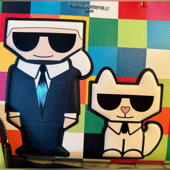 Karl Lagerfeld Paris Multicolor Checkered Tote - Picture 3 of 14